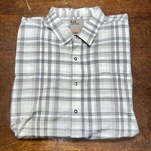 5.11 Tactical Shirt Mens XL Black Gray Yellow Plaid Long Sleeve Cotton Concealed